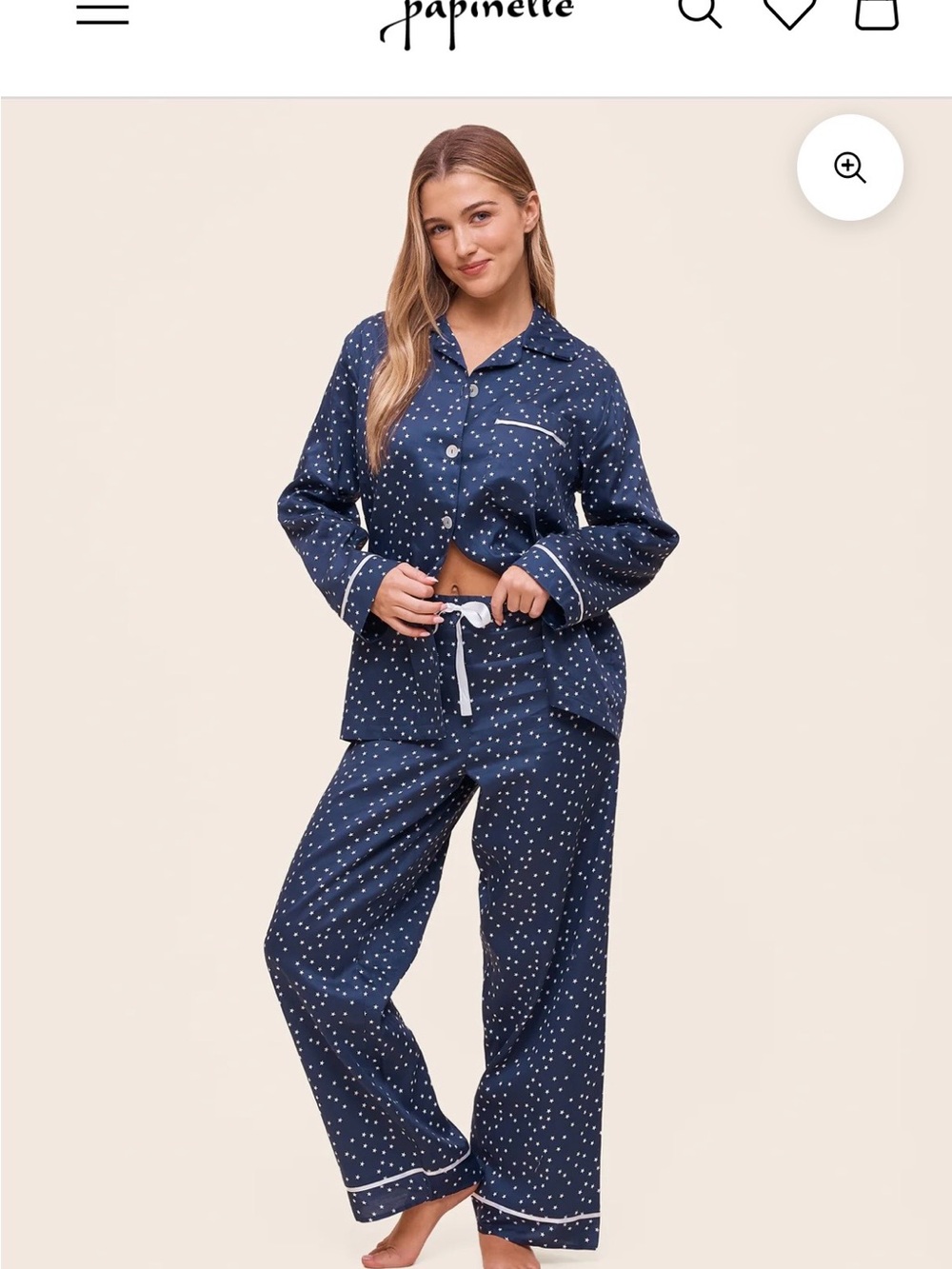 Papinelle Blue Stars Full Length Pajamas